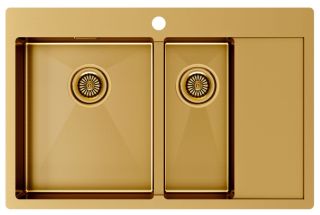 Мойка кухонная Paulmark Kroner PM227851-BGL левая брашированное золото